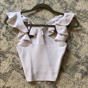 LF Ruffle Sleeve Crop Top